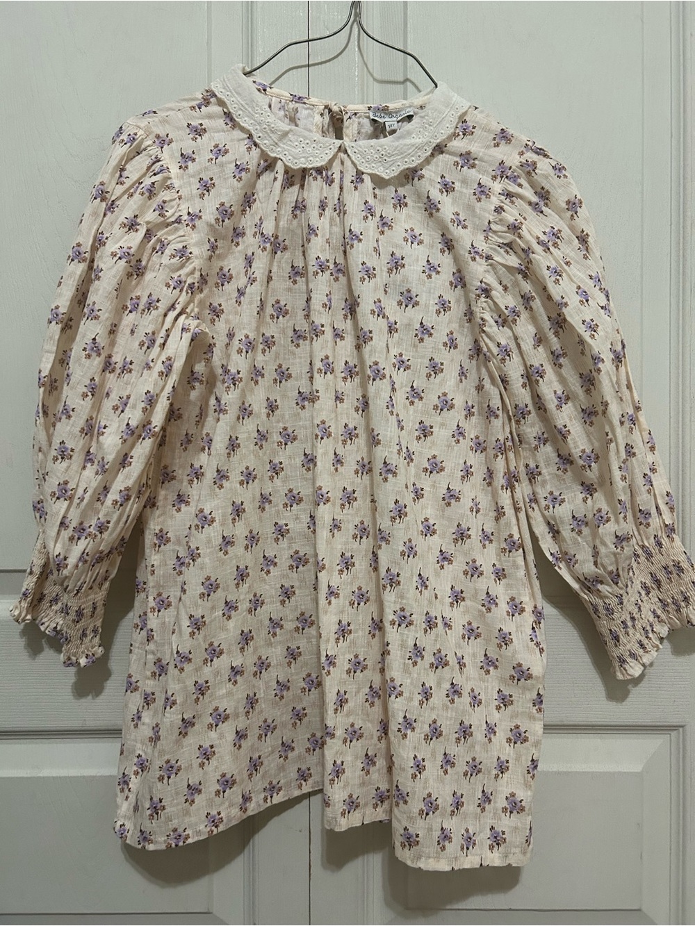 NWT Bebe Organic Darja Blouse Painted Blooms 14 Years